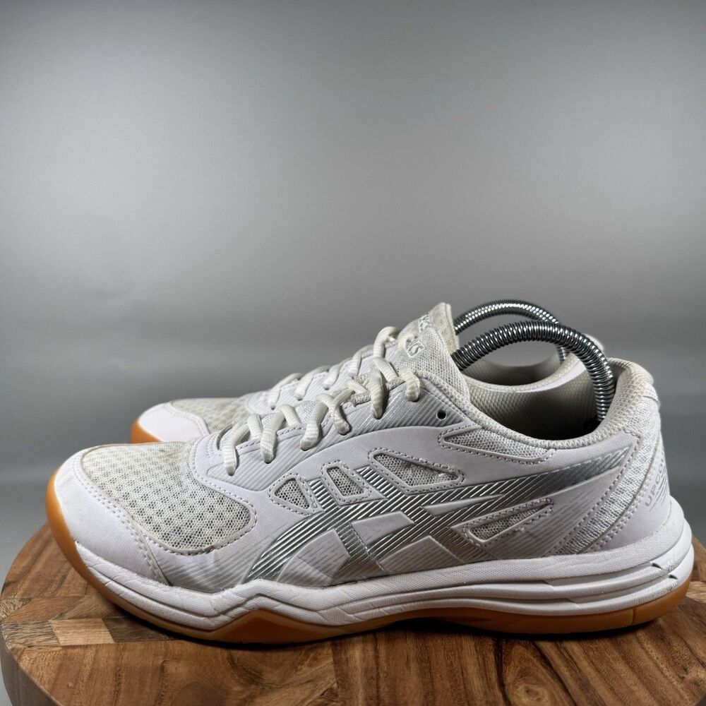 Asics White Silver Athletic Shoes with Gum Soles - Picture 3 of 8